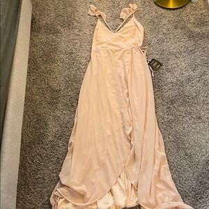 Blush Pink Wrap Maxi Dress